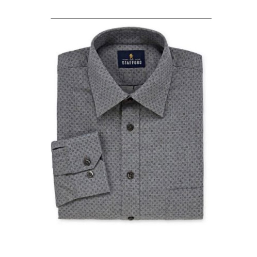 Stafford Brushed Twill Dress Shirt Size: 19 34/35